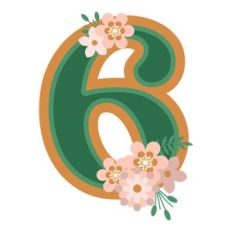 Floral Monogram Number 6