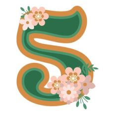 Floral Monogram Number 5