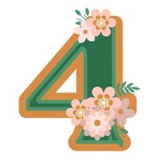 Floral Monogram Number 4