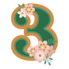 Floral Monogram Number 3