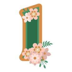 Floral Monogram Number 1