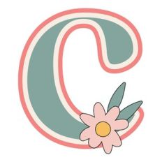 Daisy Shaker Monogram Letter c