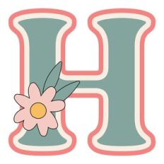 Daisy Shaker Monogram Letter h