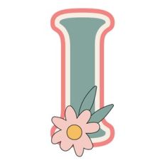 Daisy Shaker Monogram Letter i