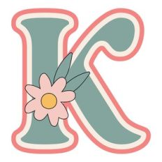 Daisy Shaker Monogram Letter k