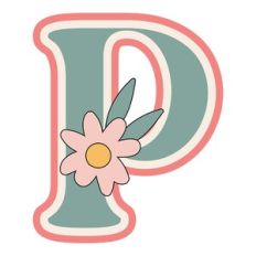 Daisy Shaker Monogram Letter p