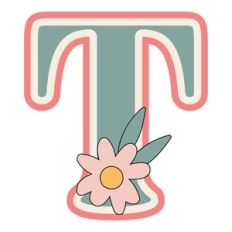 Daisy Shaker Monogram Letter t