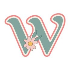 Daisy Shaker Monogram Letter w
