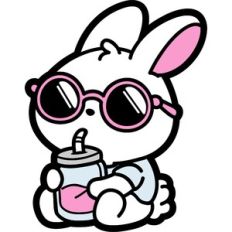 cool drinking bunny