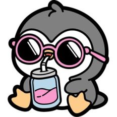 cool drinking penguin