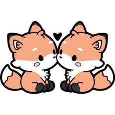 cute foxes couple