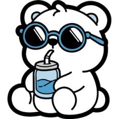 cool bear drinking