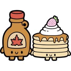 chibi pancake and syrup couple