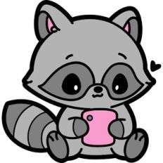 cute raccoon on the phone