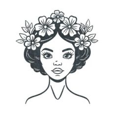Woman with flowers in hair