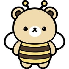 cute bear in bee costume