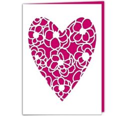 Camellia Flower Heart Card
