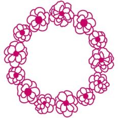 Camellia Bloom Wreath Garland Circle Frame