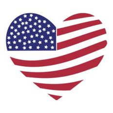 American Flag in a Heart Shape