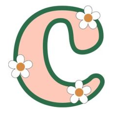 Daisy Monogram Shaker Letter c