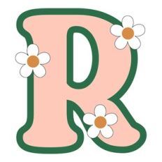 Daisy Monogram Shaker Letter r