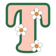 Daisy Monogram Shaker Letter t