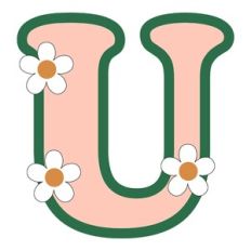 Daisy Monogram Shaker Letter u