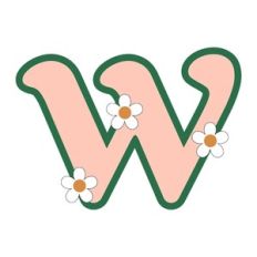 Daisy Monogram Shaker Letter w