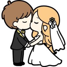 married couple kissing
