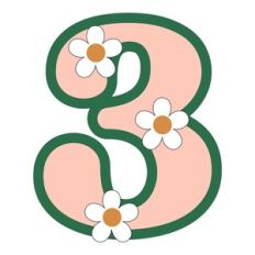 Daisy Monogram Shaker Number 3