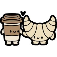 croissant and coffee couple