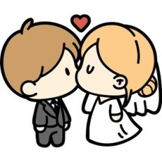 married couple kissing