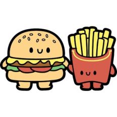 cute burger and fries couple