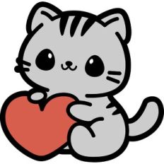 cat with a big heart