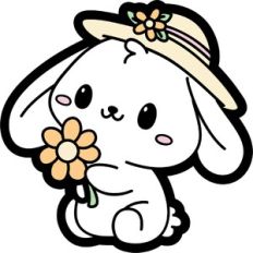spring bunny with flower