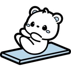 cute bear doing pilates