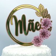 MÃE FLORAL CAKE TOPPER