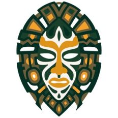 Tribal Mask Design Layered Wall Art