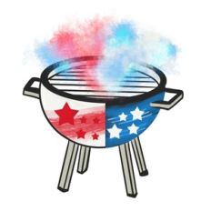 American Barbecue Flag Sticker