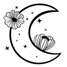 Moon with Flowers