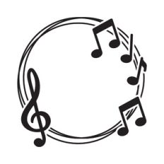 Music Notes Round Frame