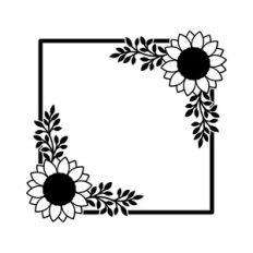 Flowers Square Frame