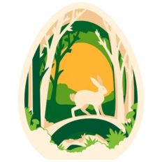Easter Bunny in The Forest - Egg Frame