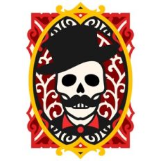 Gentleman Skull Portrait Decorative Halloween Wall Art