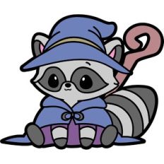 cute wizard raccoon