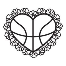 Basketball heart with flowers
