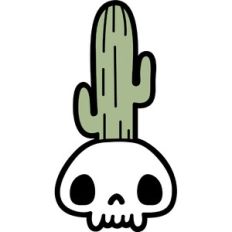 cute cactus in a skull