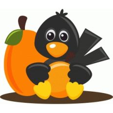 fall crow with pumpkins