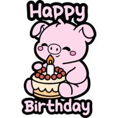 cute birthday pig