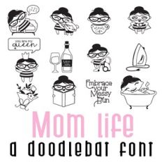 Mom Life Doodlebat Font